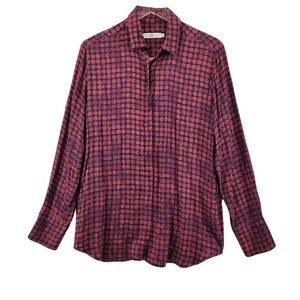 0039 Italy Viscose Polka Dot Tunic Shirt Mini Dress Medium Lightweight